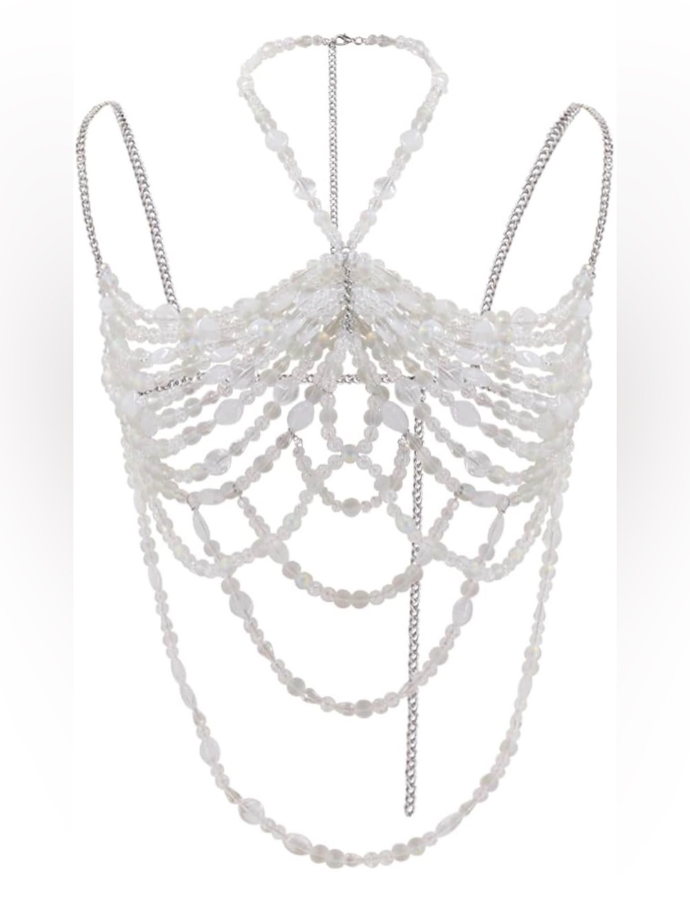 White Beaded Body Chain